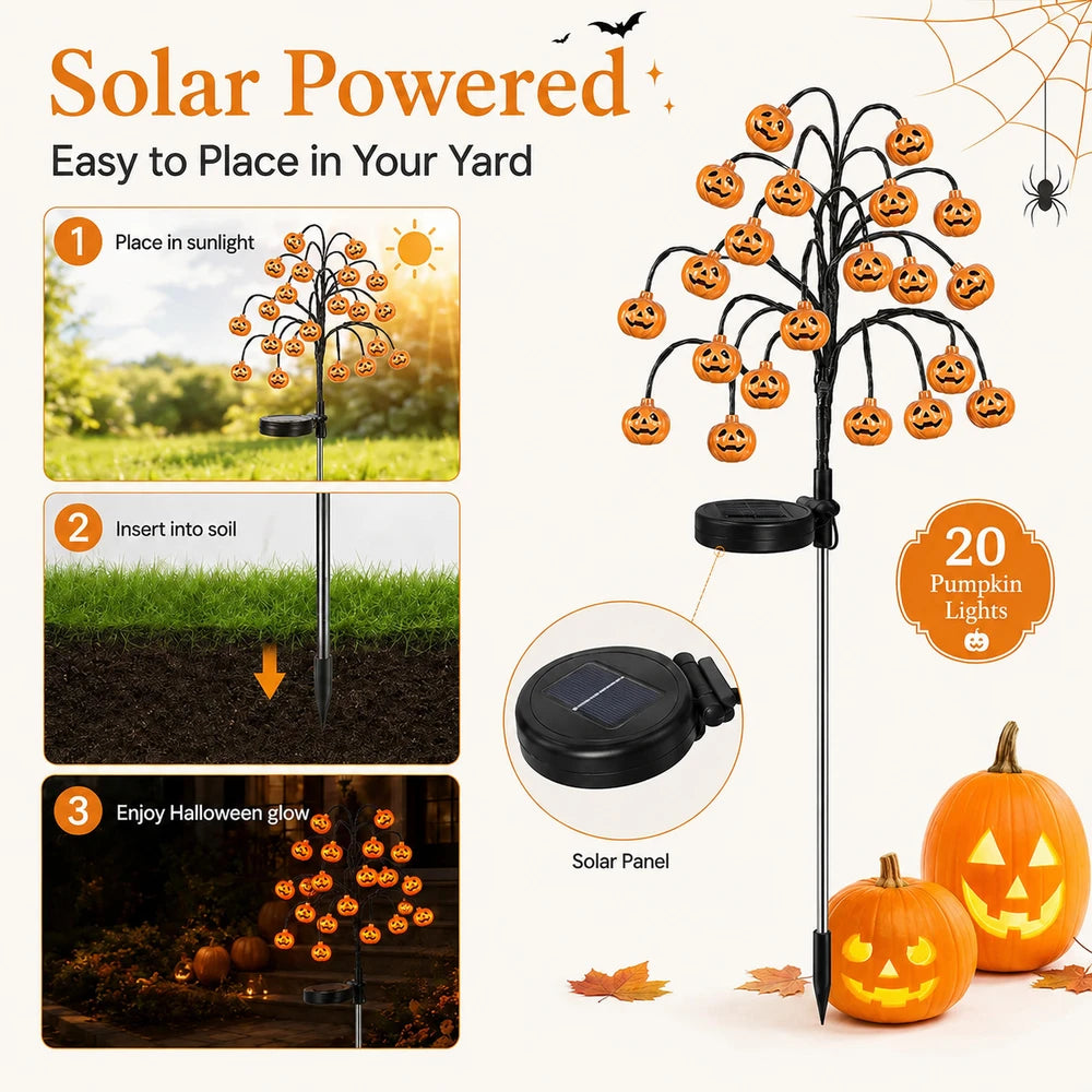 Pumpkin Solar Stake Lights