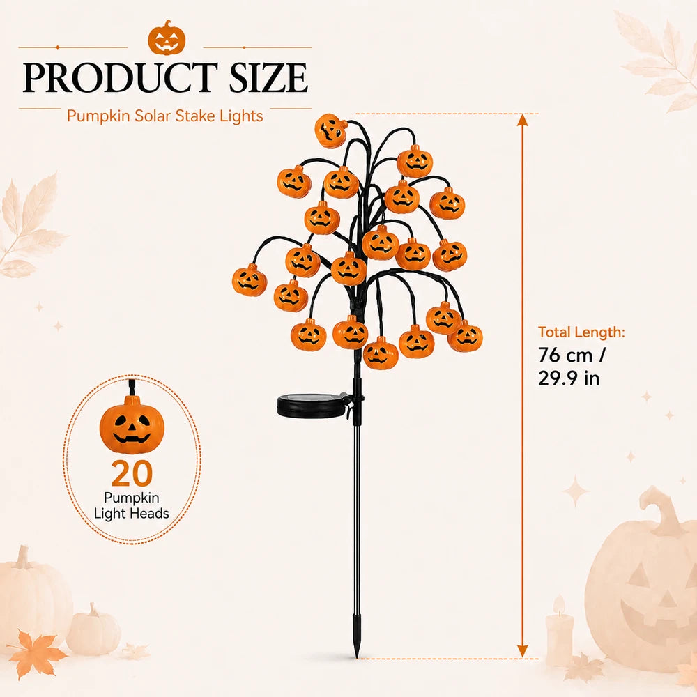 Pumpkin Solar Stake Lights