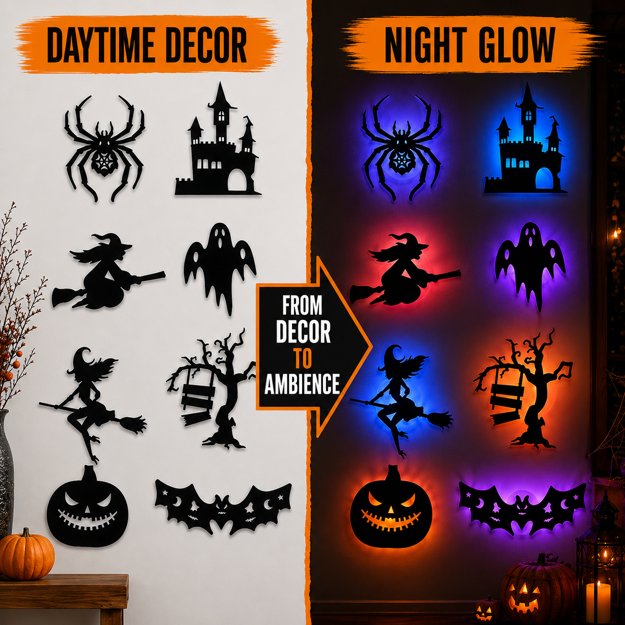 LED Silhouette Wall Light Stickers