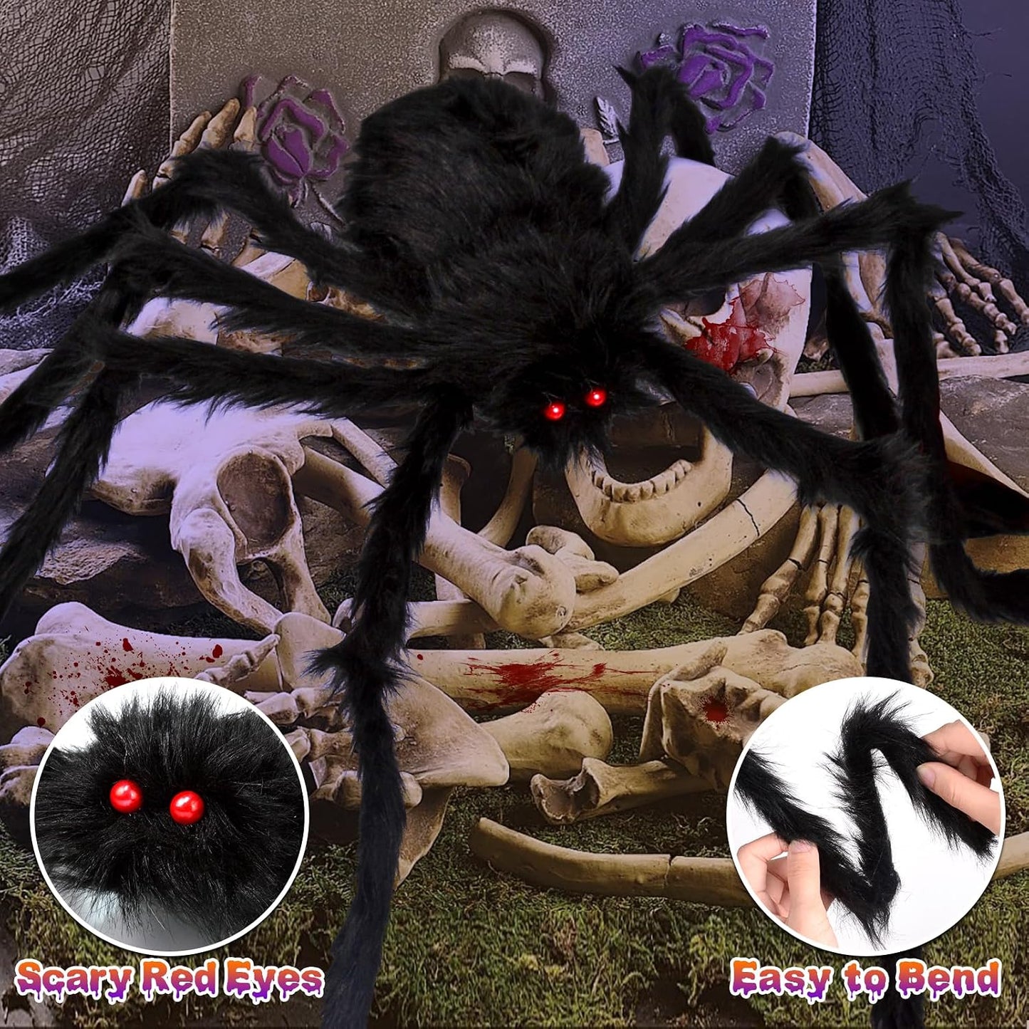 Illuminated Halloween Spider Web Lights