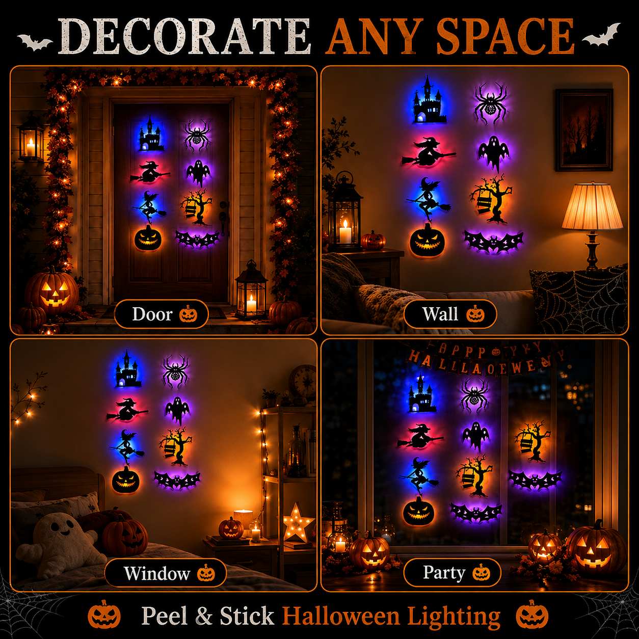 LED Silhouette Wall Light Stickers